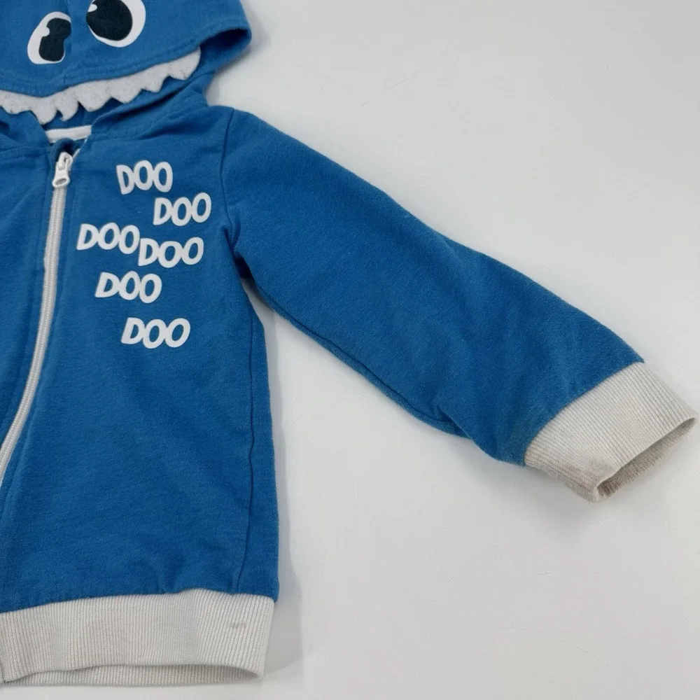Baby Shark Jacket Boys 3T Blue Nickelodeon Doo Doo Long Sleeve Full Zip Pinkfong